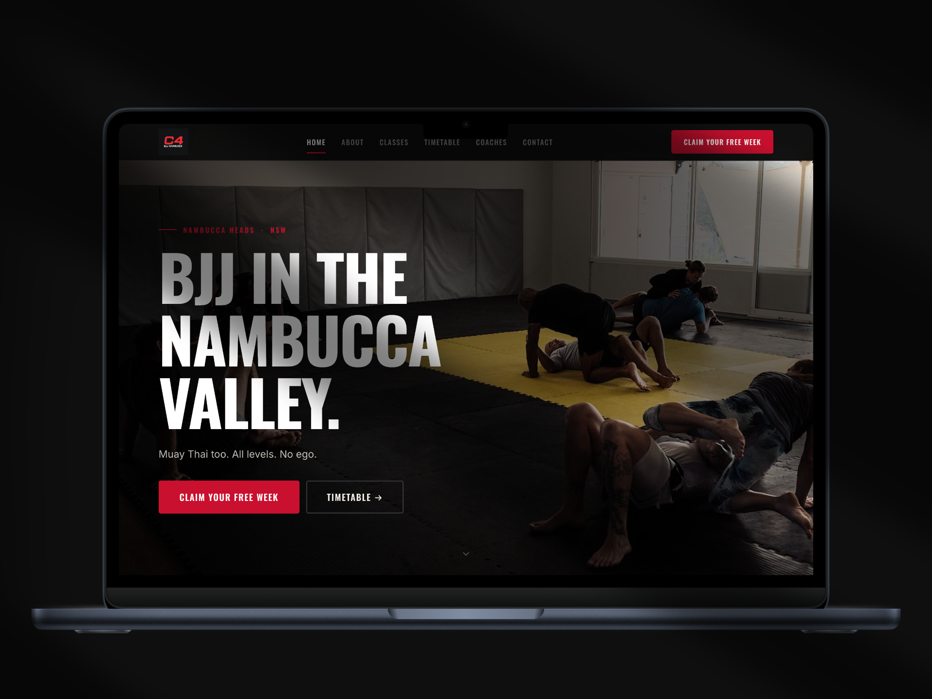 C4 Nambucca website across desktop and mobile — built by Yosun Studios