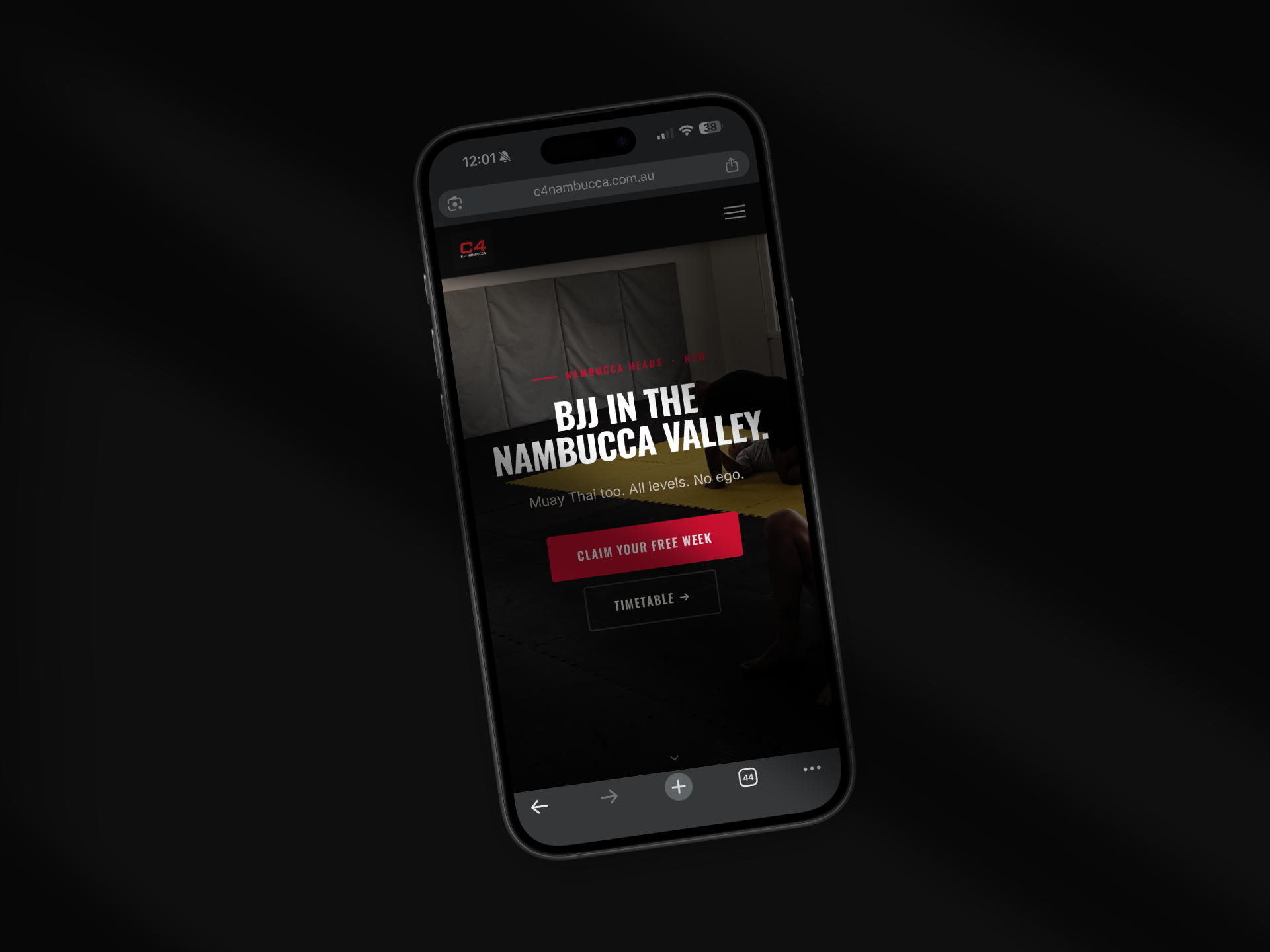 C4 Nambucca website on mobile