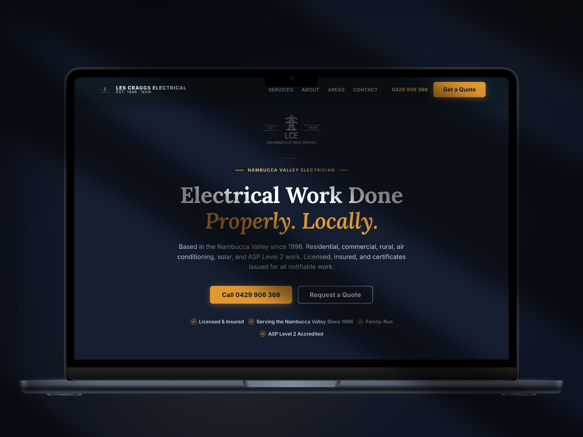 Les Craggs Electrical homepage